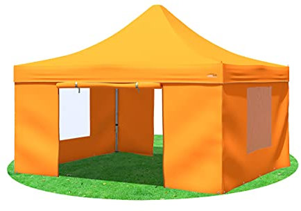 Stabilezelte Faltpavillon 4x4 Meter Prof. Plus+ mit Fensterseiten Orange
