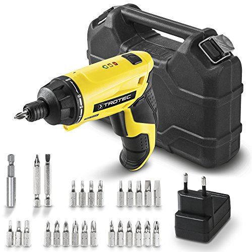 Trotec PSCS 10-3.6V, Avvitatore a batteria con 26 punte, Nero e Giallo