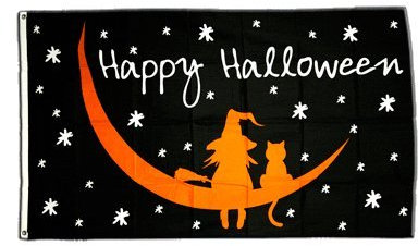 Flaggenfritze Flagge Happy Halloween Mondnacht - 90 x 150 cm