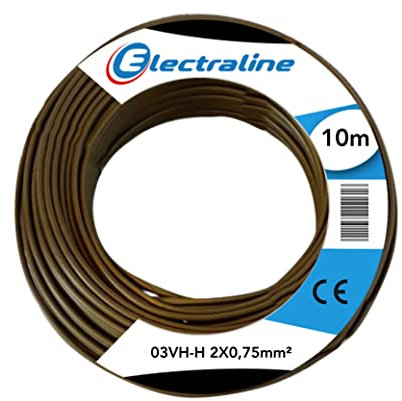 Electraline 10711 Piattina Divisibile 03VH-H, Sezione 2x0.75 mm, 10 mt, Oro