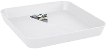 elho Loft Urban Untersetzer Eckig 28 - Untersetzer für Außen & Zubehör - Ø 27.5 x H 3.8 cm - Weiß/Weiss