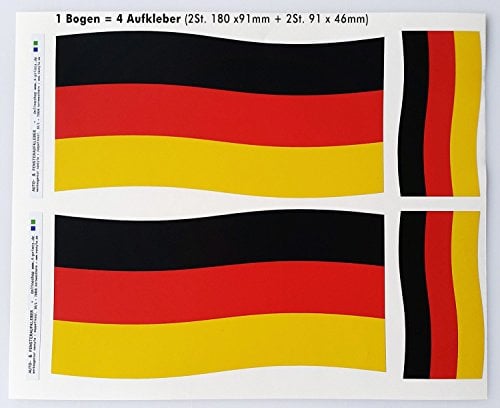 nastyle Autoaufkleber Flagge Deutschland - 4 St. pro Bogen (4)