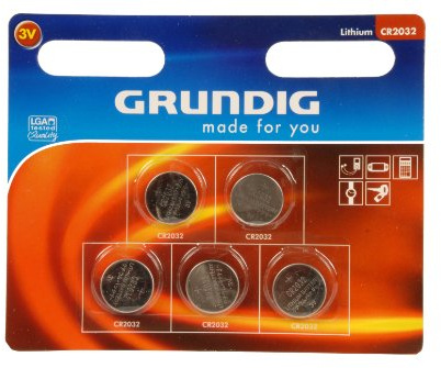 Grundig CR2032 Knopfzellen-Batterie (5-er Pack)