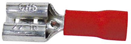 Flachsteckhülsen 0.8x6.35mm 50 Stück Rot in Plas