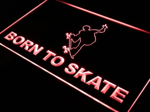 ADVPRO j375-r Born to Skate Skateboard Shop Neon Light Sign Barlicht Neonlicht Lichtwerbung