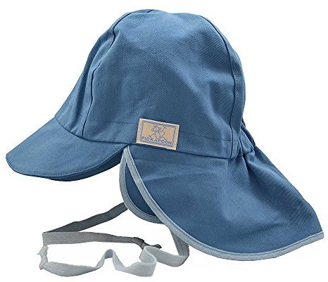 PICKAPOOH Baby/Kinder Sonnenhut/Sonnenmütze Tom mit UV-Schutz aus Reiner Bio-Baumwolle, Jeans Gr. 52
