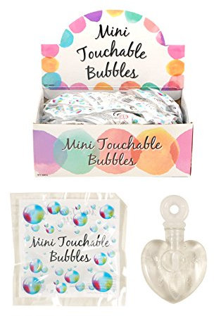 Henbrandt, bolle di sapone da toccare, bianche, a forma di cuore, afferrabili, fantastico regalo per invitati, matrimoni, confezione da 48 pezzi