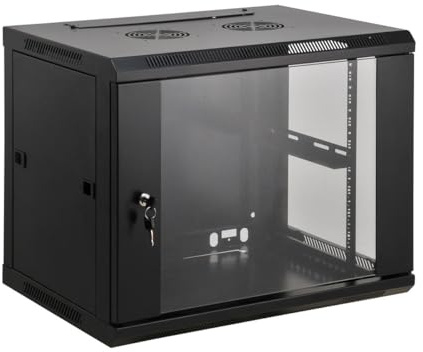 Kimex 111-6615 Wandregal, 19 Zoll, Tiefe 600 mm, Kapazität 15 U