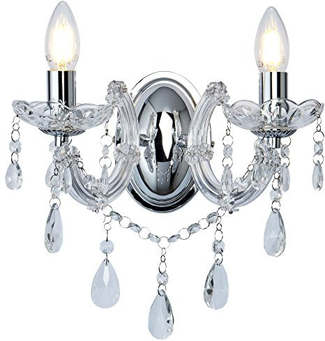 399-2 Marie Therese Chrome Crystal Wall Light