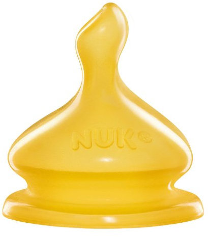 NUK First Choice Latex Teat Size 1 0-6 months Medium Hole (Pack of 6, Total 12 Teats)