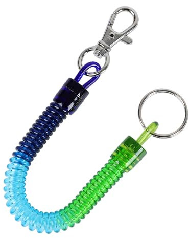 Sourcingmap Coiled Lanyard, 8.7 Spiral Spring Coil Keychain Cord Anti-lost Key Ring with Metal Lobster Clasp for Fishing Equipment Pliers Tool Keys Cellphone