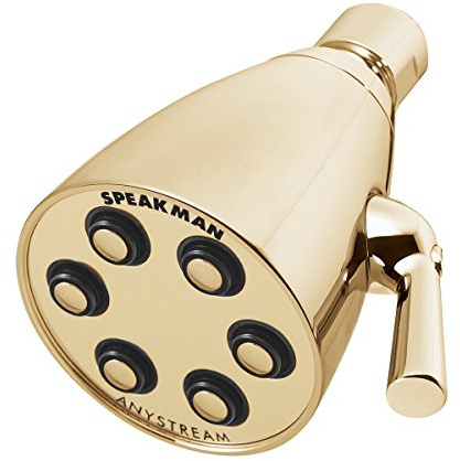 Speakman S-2252-PB-E2 Signature Brass Icon Anystream Adjustable Shower Head, Polished Brass