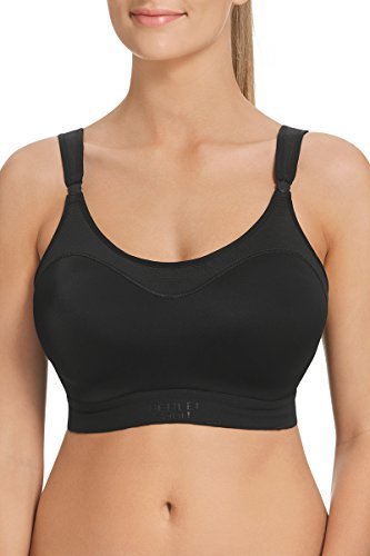 Berlei womens Ultimate Performance Crop Top Underwire Sports Bra, Black (Black), 36D US
