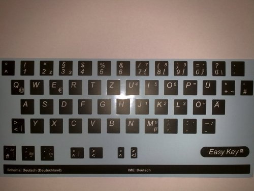 Tastatur Aufkleber Folie DEUTSCH Abriebfest für Dell HP Apple Sony Samsung IBM Lenovo von Notebook-AS