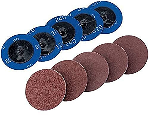Draper SD2AB Assorted Aluminium Oxide Sanding Discs, Blue, 50 mm, Set of 10 Piece