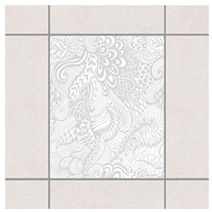 Poseidon's Garden - Adesivo per Piastrelle, 25 x 20 cm, Colore: Grigio Chiaro
