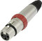 Neutrik nickel 3-pin XLR switched cable connector, NC3FXS Polybag.