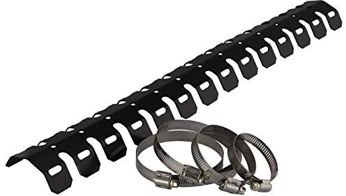 Motorcycle Exhaust Protector Shield 61cm With 4 Clamps - Black