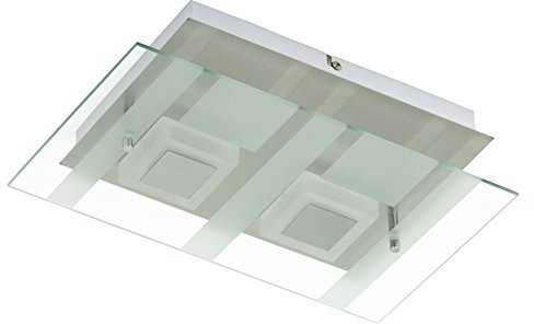 Briloner Leuchten LED Wandleuchte, 2 x 5 W, 400 lm, matt-nickel 3568-022