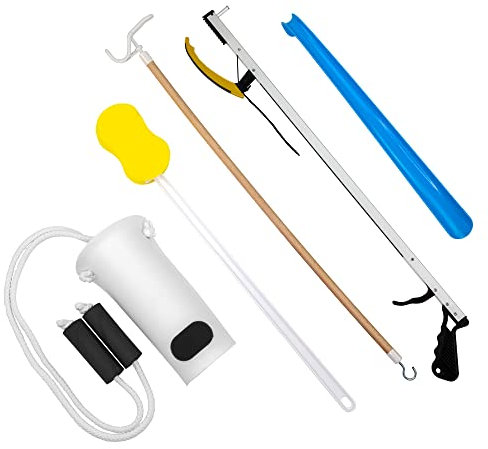 FabLife 86–0070 Hüft-Set mit 66 cm Greifhilfe, konturierter Schwamm, geformte Sockenhilfe, 26 Reacher, Dressing Stick, Plstc Shoehorn, 1