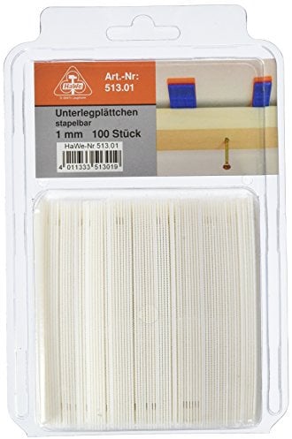 HaWe Unterlegplättchen, 100 Stück, 1 mm, weiß, 513.01