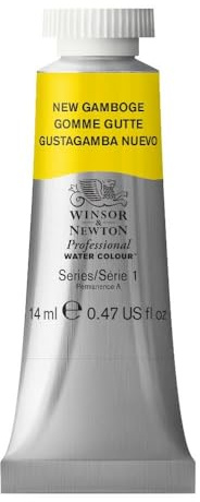 Winsor & Newton 14 ml Tube Professional Water Colour Paint, Gamboge New