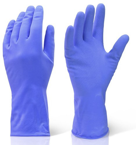 Extra Large Blue Industrial Cleaning & Washing Up Rubber Gloves - XL. Comes With TCH Anti-Bacterial Pen!