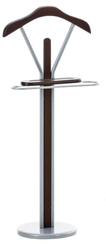 CLP Herrendiener Ronald mit Hosenstange und Kleiderbügel I Unisex Kleiderbutler für Sie und Ihn I In 5 Farben erhältlich, Farbe:wenge