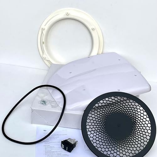 ICC Low Profile Motorised Van Roof Vent - White, 38.5 x 31.2 x 6.4 cm, Reversible Motor, Exhaust Fan, 12v, 850 M3/H, 52 DB(A), Black Inner Grille & 3-Way Switch