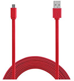 Aiino AICMCRUSBF-RD - Cable cargador de datos Micro USB a USB 1,5m, color rojo