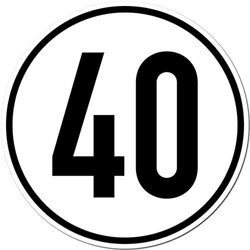 GreenIT 2 Stück 20cm Aufkleber Sticker 40 km/h kmh Geschwindigkeit Auto Pkw Bus LKW Anhänger Schild