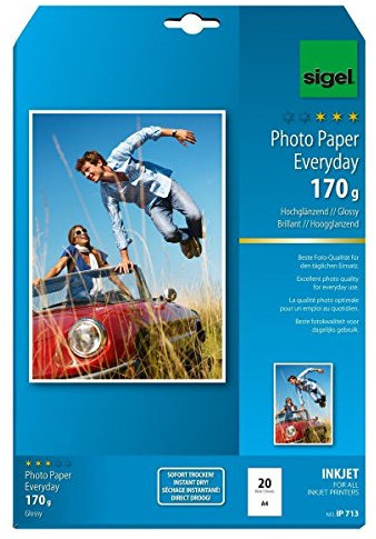 Sigel Fotopapier Everyday Plus A4 170g/qm VE=20 Blatt Glossy