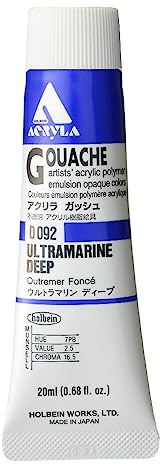 Holbein Acryla Gouache Ultramarine Blue Deep (A) 20ml by Holbein Acryla Gouache