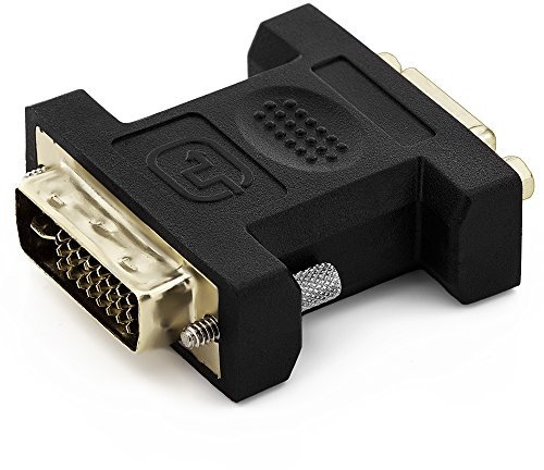 deleyCON VGA vers DVI-I Adaptateur - Prise VGA au Connecteur DVI-I pour Le Moniteur PC Projecteur Carte Vidéo - Noir