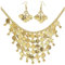 W WIDMANN MILANO Party Fashion 24372 - Ohrringe und Kette mit Goldmünzen, Gold, Schmuck, Accessoire, Mottoparty, Karneval