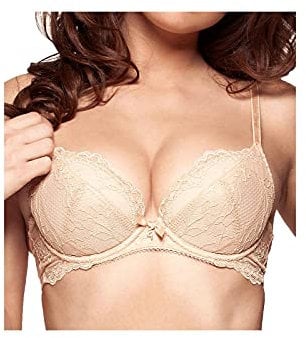 Gossard Superboost Lace Plunge Women's Bra Nude 38B