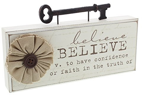 Believe Vintage Collection creme aus Holz Kaminuhr Block mit Schlüssel