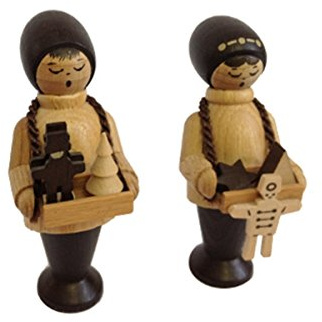 Rudolphs Schatzkiste Miniaturfigur Striezelkinder Natur Höhe=6cm NEU Seiffen Erzgebirge Dekoration Holzfiguren Weihnachten Fensterschmuck Spielzeug Deko Weihnachtsfigur