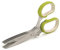 RSVP International (Snip) Stainless Steel 5 Blade Herb Scissors, Green/White | Cut, Chop, Mince & Snip Herbs | Easy & Safe to Store | Use with Basil, Thyme, Parsley & More | Dishwasher Safe