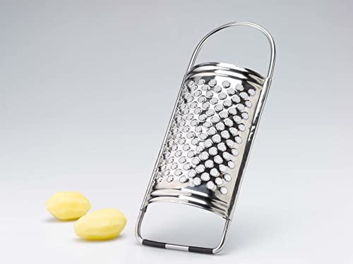 GSD Haushaltsgeräte Kartoffelreibe aus Edelstahl, Kronenreibe mit Gummiring am Fuß für sicheren Stand, Metall, 1 Stück (1er Pack)