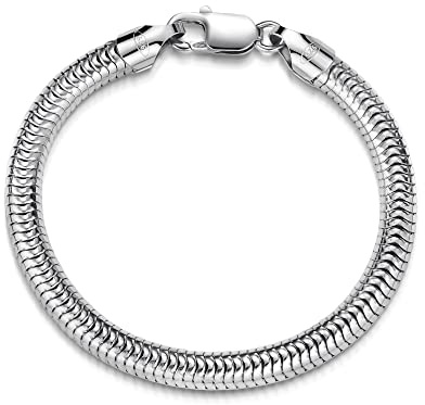 Schlangenkette Armband 6mm - 925 Silber Länge 18-25cm