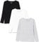Berydale Women's BD159 Long-Sleeved Shirt, Black/Light Grey Heather/White, M (Pack of 3)