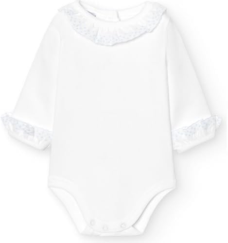 babidu BODY CUELLO BATISTA, Body para Bebé-Niños, Celeste, 24 meses