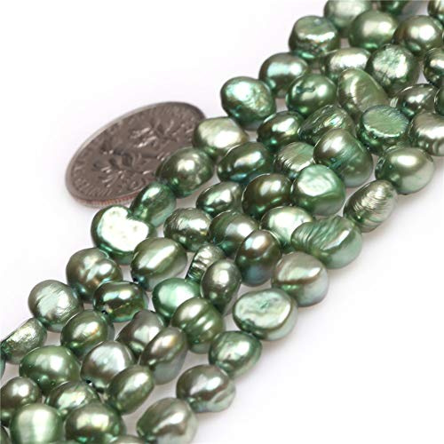Sweet & Happy Girl's store 6-7mm dunkelgr¨¹ne Farbe Freeform-Zuchtperlen Perlen Strang 15 Zoll Schmuckherstellung Perlen