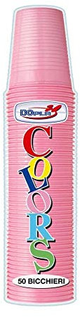 BICCHIERI PLASTICA DOPLA 200 CC Pz 50 ROSA