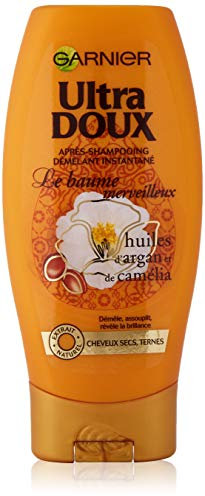 Garnier Ultra Soft Balsam Wunderbar mit Arganölen und Kamelien – Entwirrungsbalsam für trockenes Haar, 3 Zoll