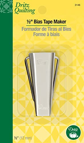 Dritz Schrägbandformer 1,27 cm, 1 Stück, silberfarben Schrägband, Eisen, Silber, 1/2-Inch
