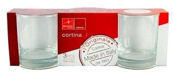 PRATESI Bicchieri per Acqua Cortina in Vetro cl 25 Kitchen Tools, Acciaio, Ghiaccio, 3 unità (Confezione da 1)