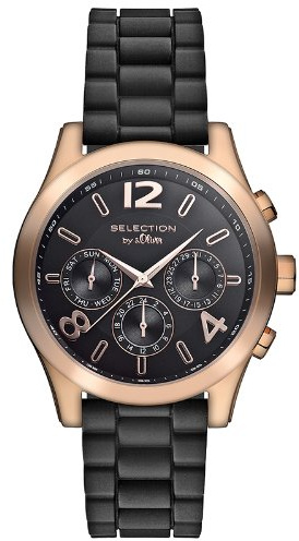s.Oliver Damen-Armbanduhr Analog Quarz Silikon SO-2647-PM
