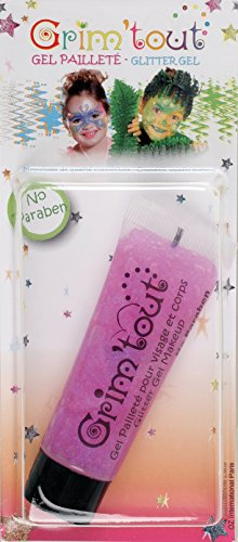 Maquillage - Gel pailleté Rose - Tube 25 ml - Sans parabène - Grim'tout